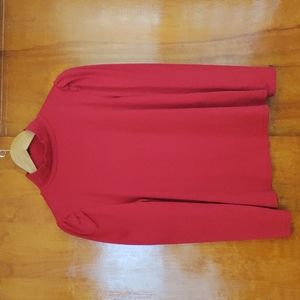 Ann Taylor factory red puff shoulder long sleeve shirt